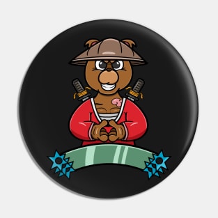 Ninja Bear Head Cartoon Pin