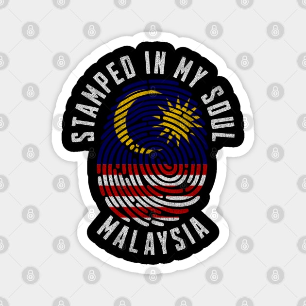 Stamped in My Soul Malaysia Flag Design Malaysian Pride Magnet by Yesteeyear