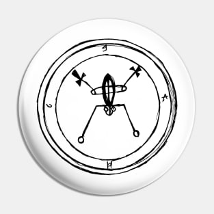 Dark and Gritty Seal of Bael (black on white) Pin