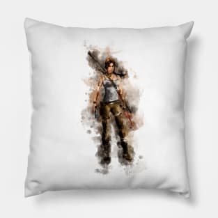 Tomb Raider - Lara *watercolor* Pillow