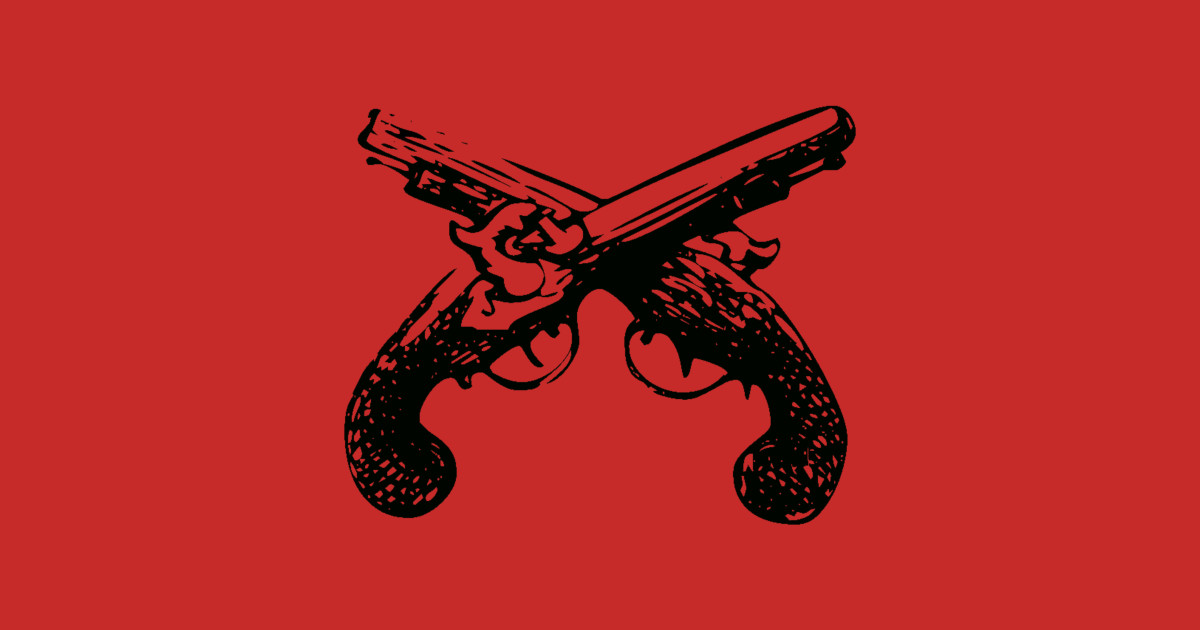 Crossed Flintlock Pistols - Crossed Guns USA Vintage Rustic - Flintlock ...