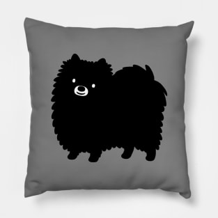 Black Pomeranian Cartoon Dog Pillow