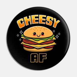 Funny Cute Kawaii Cheeseburger Funny Meme Gift For Burger Lovers Pin