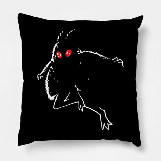 Mothman in the dark Pillow by popcornpunk