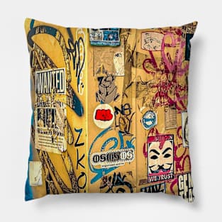 Graffiti Tags Street Urban Art Stickers NYC Pillow