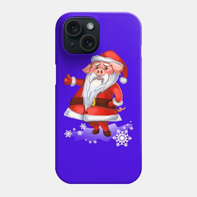 santa pig Phone Case by LiyaNabokova