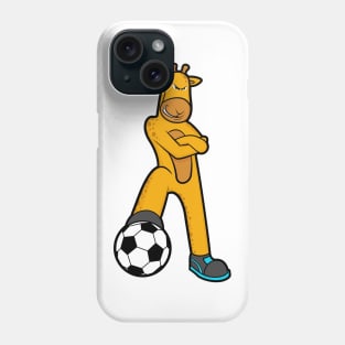 Giraffe at Sports with Soccer ball Phone Case