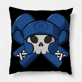 Boxing crew Jolly Roger pirate flag Blue corner (no caption) Pillow