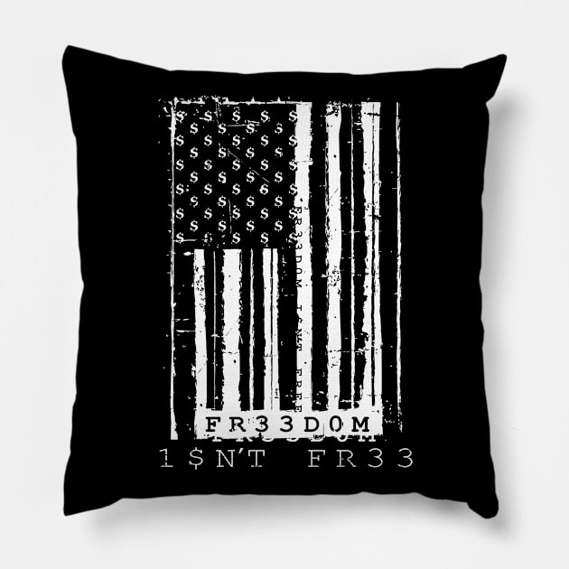 Freedom Isn't Free American Flag UPC Pillow by SaltyCult