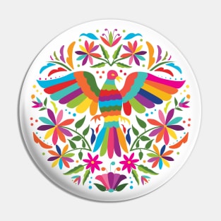 Otomi-Inspired Bird Design Pin