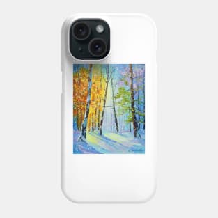 Morning snowfall in the forest Phone Case