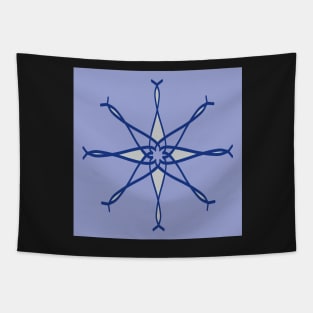 Compass rose - Purple Blue Tapestry