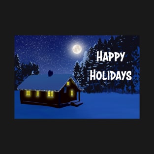 Festive Landscape Card: Happy Holidays T-Shirt