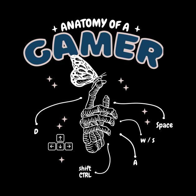 Anatomy of a Gamer Hand Awesome WASD PC Video Games Lovers by Artmoo