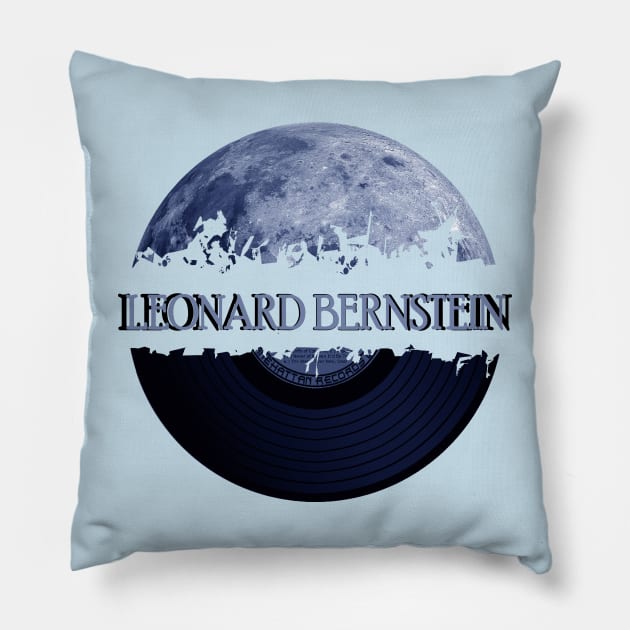 Leonard Bernstein blue moon vinyl Pillow by hany moon