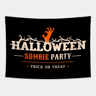 Trick Or Treat Halloween Zombie Party Tapestry