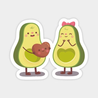 Cute Avocado Gives His Heart To Other Half Magnet