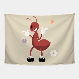 Funny Ant Illustration Tapestry