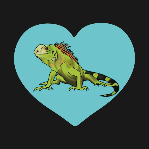 Iguana Heart for Iguana Lovers, White by Mochi Merch