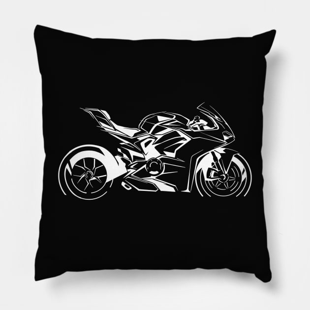 DUCATI PANIGALE V4 Pillow by Jims Art