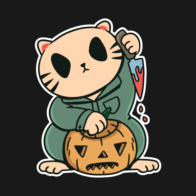 Killer Kitty - Cute Halloween T-Shirt by LAPublicTees