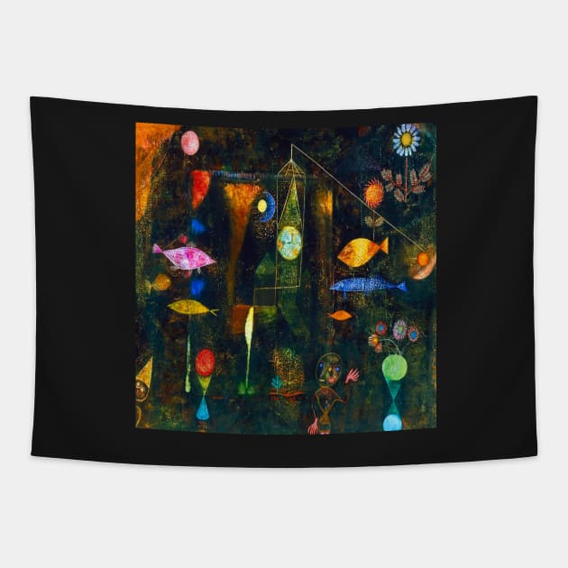 Paul klee fish art Tapestry by Linnystore