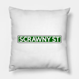 Scrawny St Street Sign Pillow