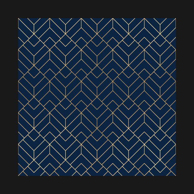 Gold & Navy Geo Pattern by Blue-Banana