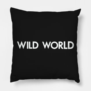 Wild world, white Pillow