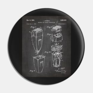 Electric Shaver Patent - Barber Stylist Bathroom Décor Art - Black Chalkboard Pin