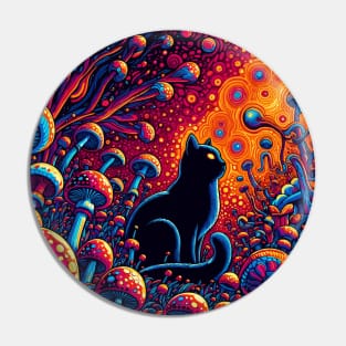 Trippy cat abstract psychedelic art Pin