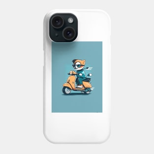 cat riding a scooter Phone Case