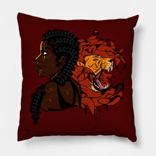 African Royalty and a beast Pillow