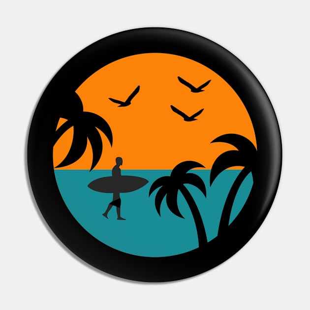 Beach Summer Surfing Cool 6 Pin by ahmadzakiramadhan