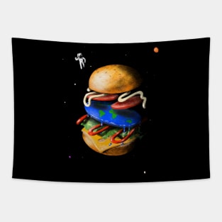 Flat Earth Burger Tapestry