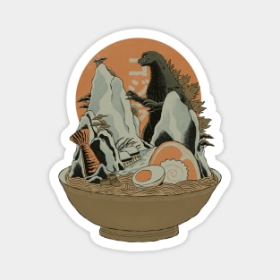 Ramen and Kaiju Landscape Magnet