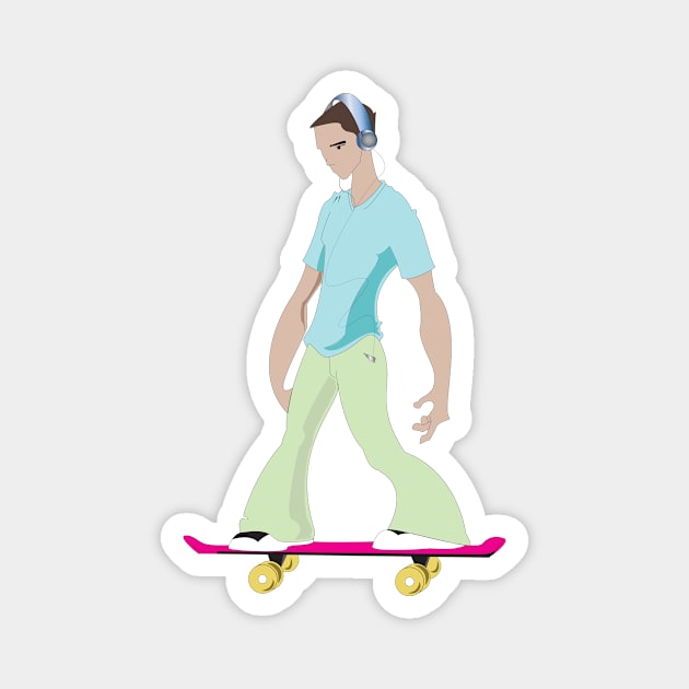 Skateboarder Kid Magnet by Android Buck