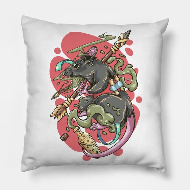 Rat spread a good potion Pillow by ryanhdyt