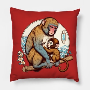 Parenting monkey mom Pillow