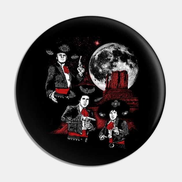 Three Amigos Moon Pin by FiendishlyCruelArt