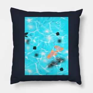 Swimming Koi Fish on Clean River Pillow