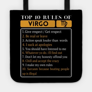 Top 10 rules of Virgo, Funny Virgo Facts, Zodiac Astrological Sign Tote