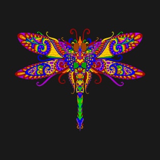 Rainbow Dragonfly Art T-Shirt