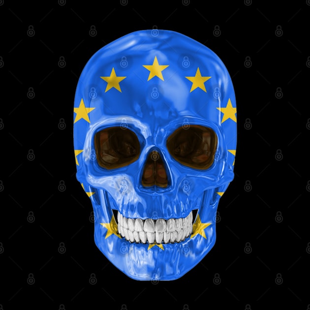 European Union Flag Skull - Gift for European Union With Roots From European Union by Country Flags