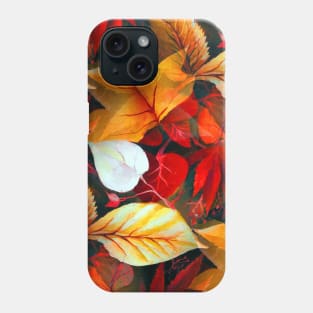 Realm of Foliage with Maple Leaves in Earth Warm Colors Phone Case