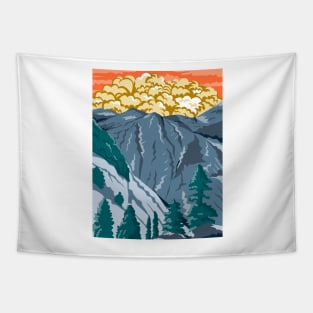 Kings Canyon National Park in Sierra Nevada Fresno and Tulare Counties California United States WPA Poster Art Tapestry