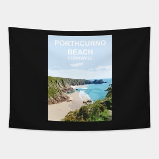 Porthcurno Beach, Cornwall. Cornish gift. Kernow fishing harbour Tapestry