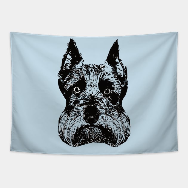 Schnauzer Face Tapestry by DoggyStyles