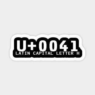 U+0041 LATIN CAPITAL LETTER H Magnet