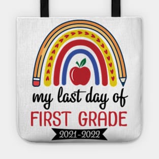 Hearts Rainbow Happy My Last Day Of First Grade 2021 2022 Tote